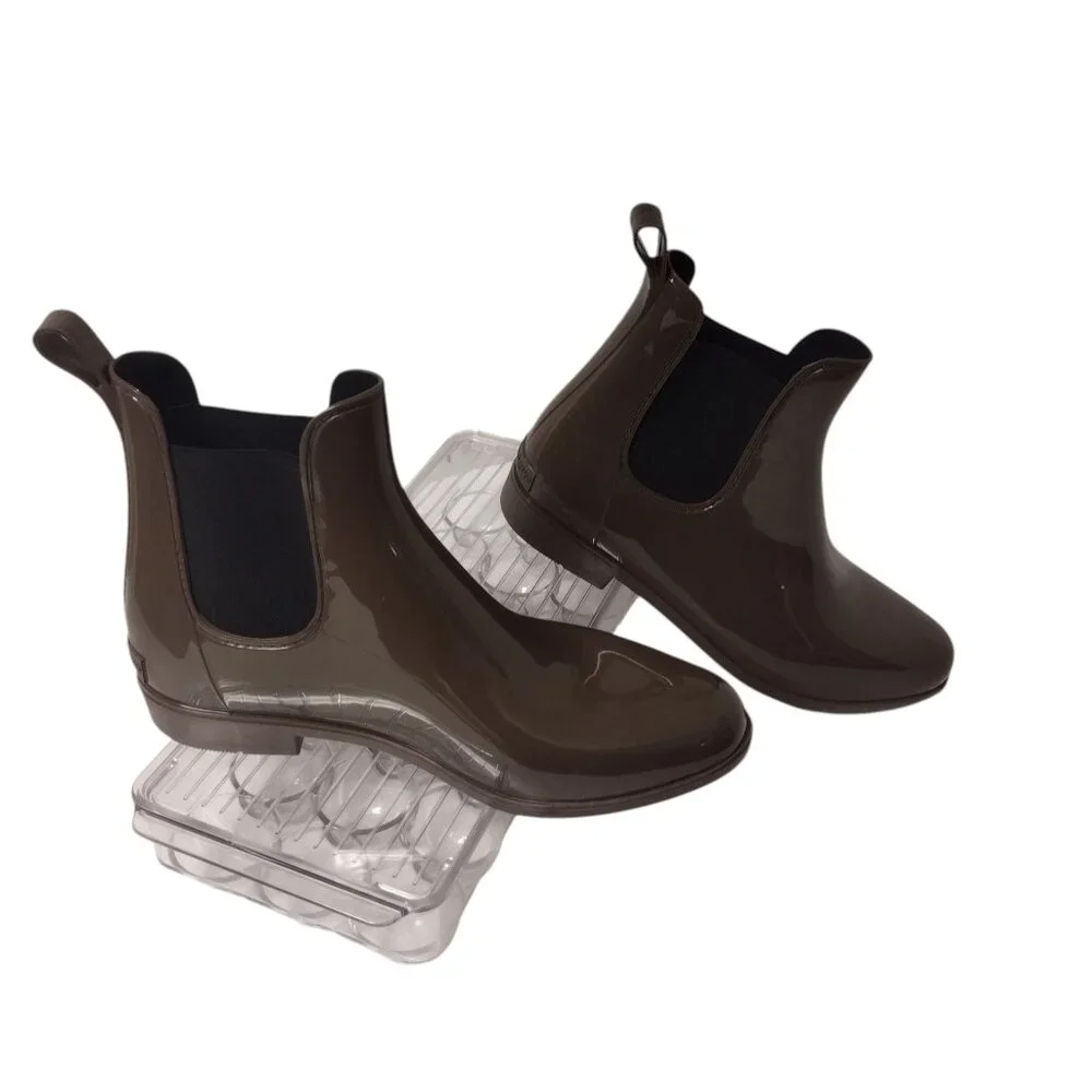 Comfortview: Ankle Rain Boots, Size 12W, Deep Olive Green - Picture 4 of 12